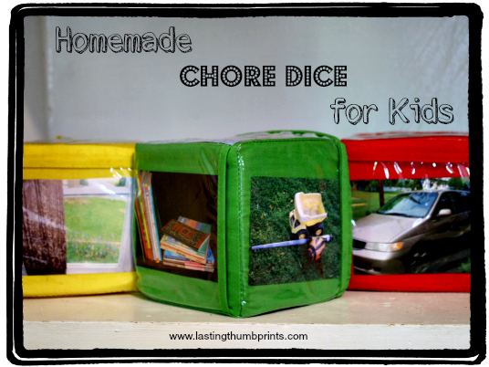 homemade chore dice for kids