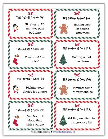 Free Christmas Coupons for Kids - Great stocking stuffers for cheap that your children will love!