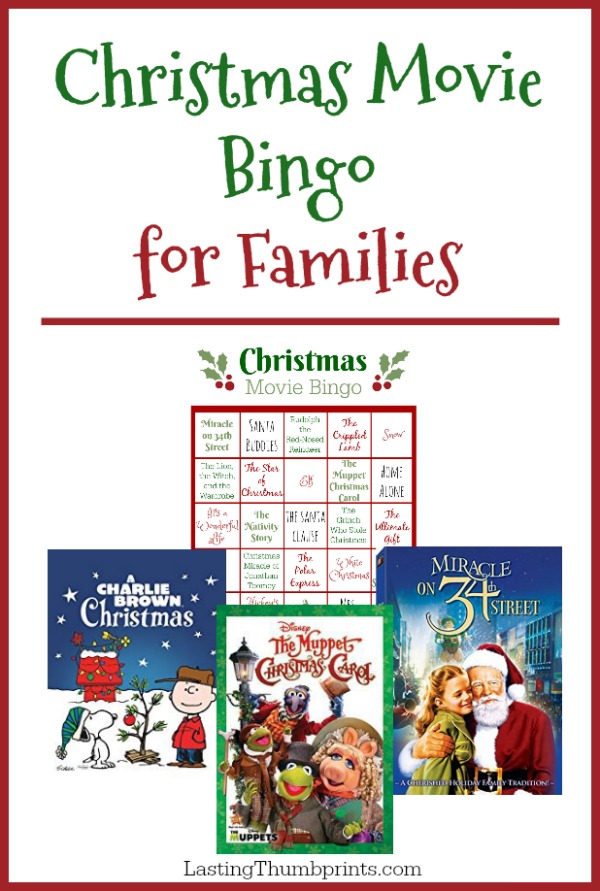 Christmas Movie Bingo for Families