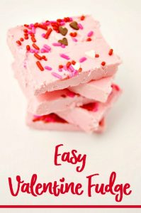 Try this easy Valentine fudge recipe with only two ingredients! It's a fun treat that the kids can make!