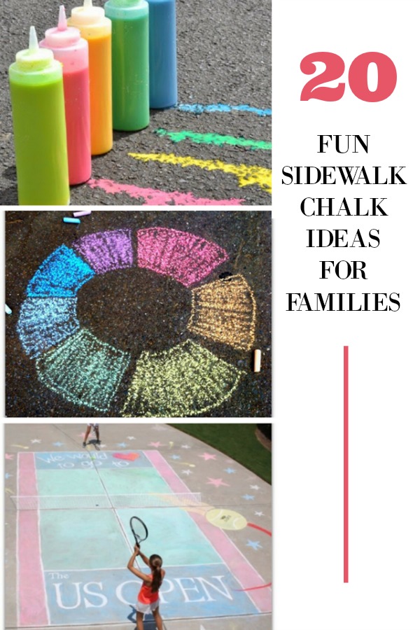 Frugal family fun! Check out these ideas to have fun using sidewalk chalk with your family!